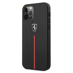 Ferrari FEOMSHCP12LBK iPhone 12 Pro Max czarny/black hardcase Off Track Leather Nylon Stripe hind ja info | Ferrari Mobiiltelefonid, fotokaamerad, nutiseadmed | hansapost.ee