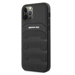 AMG AMHCP12LGSEBK iPhone 12 Pro Max 6,7" czarny/black hardcase Leather Debossed Lines hind ja info | AMG Mobiiltelefonid ja lisatarvikud | hansapost.ee