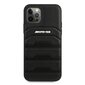 AMG AMHCP12LGSEBK iPhone 12 Pro Max 6,7" czarny/black hardcase Leather Debossed Lines цена и информация | Telefonide kaitsekaaned ja -ümbrised | hansapost.ee