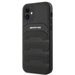 AMG AMHCP12SGSEBK iPhone 12 mini 5,4" czarny/black hardcase Leather Debossed Lines hind ja info | AMG Mobiiltelefonid ja lisatarvikud | hansapost.ee