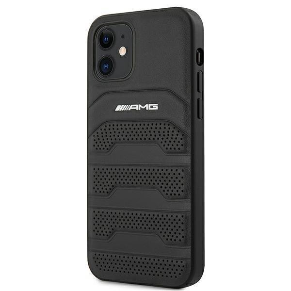 AMG AMHCP12SGSEBK iPhone 12 mini 5,4" czarny/black hardcase Leather Debossed Lines hind ja info | Telefonide kaitsekaaned ja -ümbrised | hansapost.ee