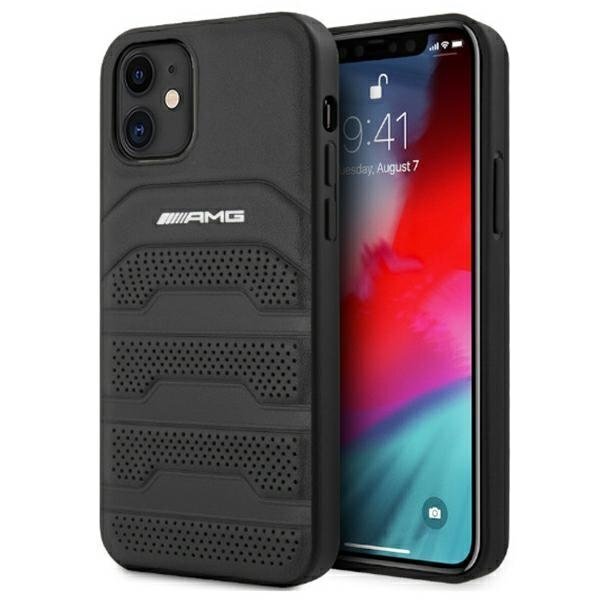 AMG AMHCP12SGSEBK iPhone 12 mini 5,4" czarny/black hardcase Leather Debossed Lines цена и информация | Telefonide kaitsekaaned ja -ümbrised | hansapost.ee