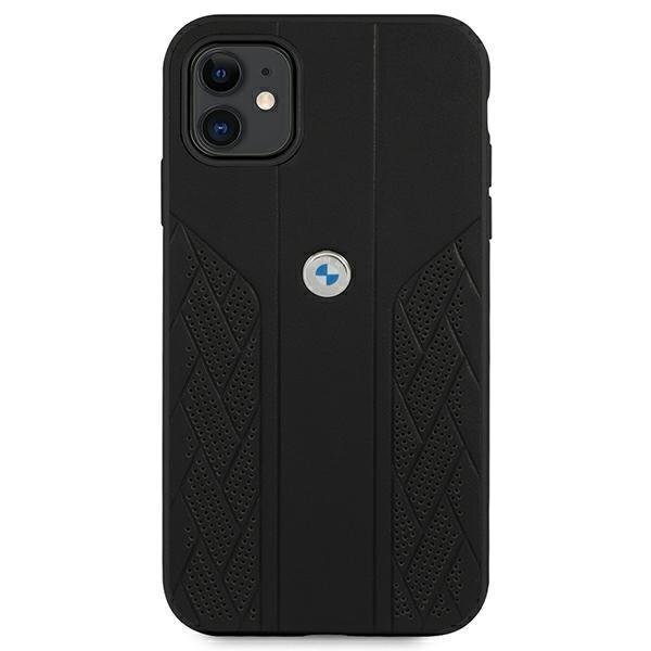 Case BMW BMHCN61RSPPK iPhone 11 6.1 &quot;black / black hardcase Leather Curve Perforate цена и информация | Telefonide kaitsekaaned ja -ümbrised | hansapost.ee