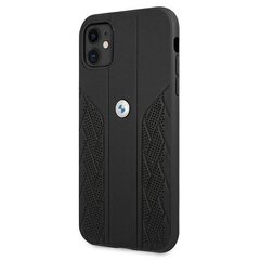 Case BMW BMHCN61RSPPK iPhone 11 6.1 &quot;black / black hardcase Leather Curve Perforate hind ja info | Telefonide kaitsekaaned ja -ümbrised | hansapost.ee