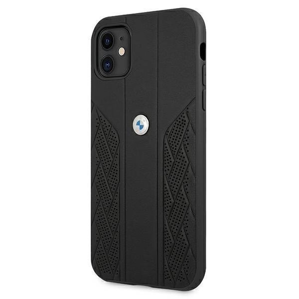 Case BMW BMHCN61RSPPK iPhone 11 6.1 &quot;black / black hardcase Leather Curve Perforate цена и информация | Telefonide kaitsekaaned ja -ümbrised | hansapost.ee