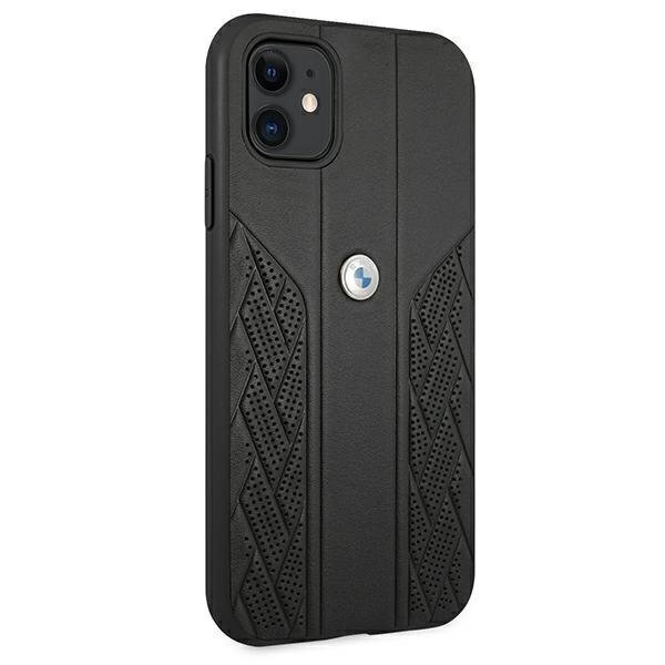 Case BMW BMHCN61RSPPK iPhone 11 6.1 &quot;black / black hardcase Leather Curve Perforate цена и информация | Telefonide kaitsekaaned ja -ümbrised | hansapost.ee