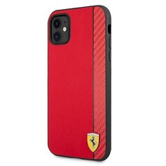 Ferrari FESAXHCN61RE iPhone 11 6,1" czerwony/red hardcase On Track Carbon Stripe hind ja info | Telefonide kaitsekaaned ja -ümbrised | hansapost.ee