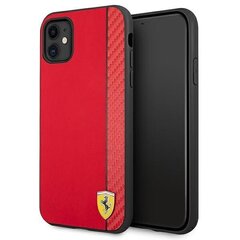 Ferrari FESAXHCN61RE iPhone 11 6,1" czerwony/red hardcase On Track Carbon Stripe hind ja info | Telefonide kaitsekaaned ja -ümbrised | hansapost.ee