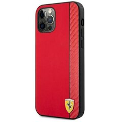 Ferrari FESAXHCP12LRE iPhone 12 Pro Max 6,7" czerwony/red hardcase On Track Carbon Stripe hind ja info | Ferrari Mobiiltelefonid, fotokaamerad, nutiseadmed | hansapost.ee