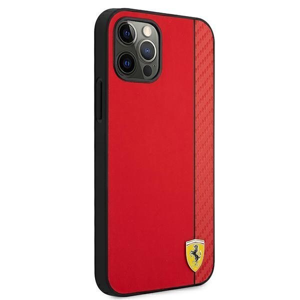 Ferrari FESAXHCP12LRE iPhone 12 Pro Max 6,7" czerwony/red hardcase On Track Carbon Stripe цена и информация | Telefonide kaitsekaaned ja -ümbrised | hansapost.ee