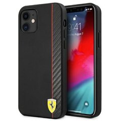 Ferrari FESAXHCP12SBK iPhone 12 mini 5,4" czarny/black hardcase On Track Carbon Stripe hind ja info | Ferrari Mobiiltelefonid, fotokaamerad, nutiseadmed | hansapost.ee