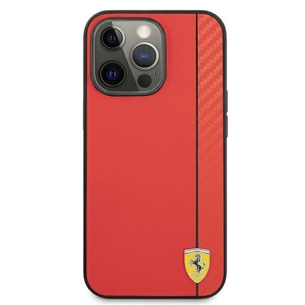 Ferrari FESAXHCP13LRE iPhone 13 Pro / 13 6,1 &quot;red / red hardcase On Track Carbon Stripe hind ja info | Telefonide kaitsekaaned ja -ümbrised | hansapost.ee