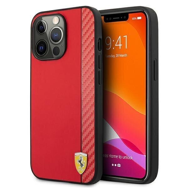 Ferrari FESAXHCP13XRE iPhone 13 Pro Max 6.7 &quot;red / red hardcase On Track Carbon Stripe цена и информация | Telefonide kaitsekaaned ja -ümbrised | hansapost.ee