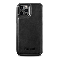 iCarer Leather Oil Wax case covered with natural leather for iPhone 12 Pro Max black (ALI1206-BK) (Black) hind ja info | Telefonide kaitsekaaned ja -ümbrised | hansapost.ee