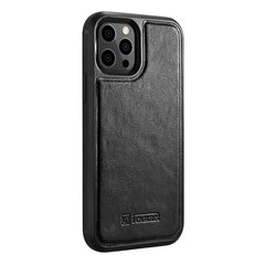 iCarer Leather Oil Wax case covered with natural leather for iPhone 12 Pro Max black (ALI1206-BK) (Black) hind ja info | Telefonide kaitsekaaned ja -ümbrised | hansapost.ee
