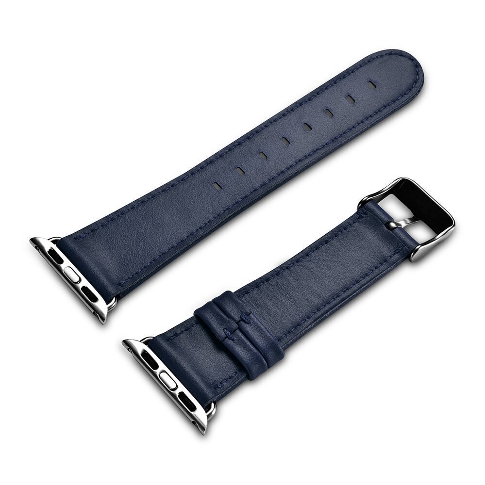 iCarer Leather Vintage wristband genuine leather strap for Watch 3 38mm / Watch 2 38mm / Watch 1 38mm dark blue (RIW117-DB（38）) (Dark blue) цена и информация | Nutikellade aksessuaarid ja tarvikud | hansapost.ee