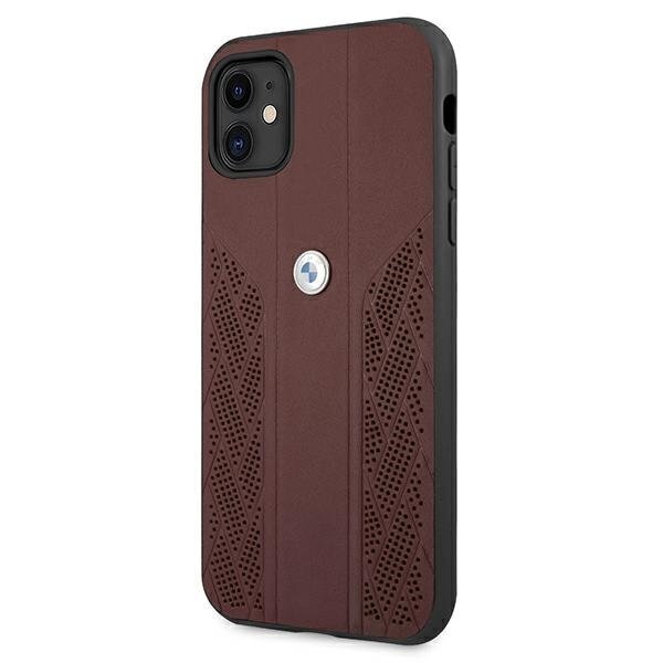 Case BMW BMHCN61RSPPR iPhone 11 6.1 &quot;red / red hardcase Leather Curve Perforate цена и информация | Telefonide kaitsekaaned ja -ümbrised | hansapost.ee