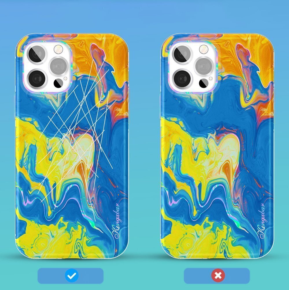 Kingxbar Watercolor Series color case for iPhone 12 Pro Max yellowblue (Żółtoniebieski) цена и информация | Telefonide kaitsekaaned ja -ümbrised | hansapost.ee