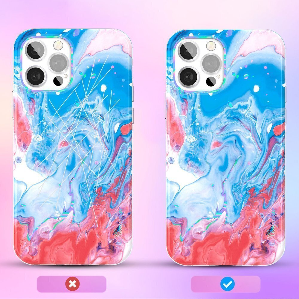 Kingxbar Watercolor Series color case for iPhone 12 Pro Max Blue-pink (niebiesko-różowy) hind ja info | Telefonide kaitsekaaned ja -ümbrised | hansapost.ee