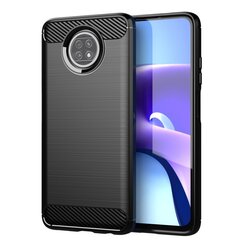 Carbon Case Flexible Cover TPU Case for Xiaomi Redmi Note 9T 5G black (Black) hind ja info | Telefonide kaitsekaaned ja -ümbrised | hansapost.ee