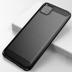 Carbon Case Flexible TPU Cover for Samsung Galaxy A22 5G black (Black) цена и информация | Чехлы для телефонов | hansapost.ee