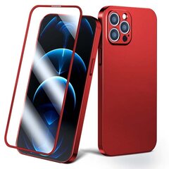 Joyroom 360 Full Case front and back cover for iPhone 13 + tempered glass screen protector red (JR-BP927 red) (Red) hind ja info | Telefonide kaitsekaaned ja -ümbrised | hansapost.ee