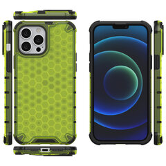 Honeycomb Case armor cover with TPU Bumper for iPhone 13 Pro Max green (Green) hind ja info | Telefonide kaitsekaaned ja -ümbrised | hansapost.ee