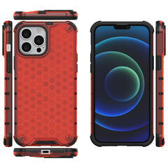 Honeycomb Case armor cover with TPU Bumper for iPhone 13 Pro Max red (Red) hind ja info | Telefonide kaitsekaaned ja -ümbrised | hansapost.ee