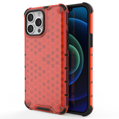 Honeycomb Case armor cover with TPU Bumper for iPhone 13 Pro Max red (Red) hind ja info | Telefonide kaitsekaaned ja -ümbrised | hansapost.ee