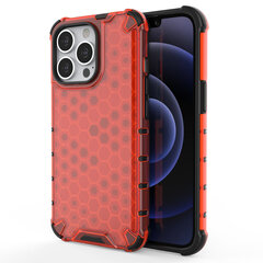 Honeycomb Case armor cover with TPU Bumper for iPhone 13 Pro red (Red) hind ja info | Telefonide kaitsekaaned ja -ümbrised | hansapost.ee