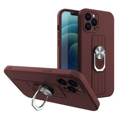 Ring Case silicone case with finger grip and stand for iPhone SE 2022 / SE 2020 / iPhone 8 / iPhone 7 brown (Brown) hind ja info | Telefonide kaitsekaaned ja -ümbrised | hansapost.ee
