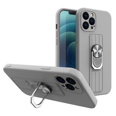 Ring Case silicone case with finger grip and stand for iPhone 11 Pro silver (Silver) hind ja info | Telefonide kaitsekaaned ja -ümbrised | hansapost.ee