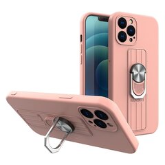 Ring Case silicone case with finger grip and stand for iPhone 13 mini pink (Pink) hind ja info | Telefonide kaitsekaaned ja -ümbrised | hansapost.ee