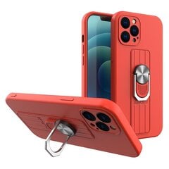 Ring Case silicone case with finger grip and stand for iPhone 13 red (Red) hind ja info | Telefonide kaitsekaaned ja -ümbrised | hansapost.ee