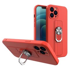 Ring Case silicone case with finger grip and stand for Samsung Galaxy A21S red (Red) hind ja info | Telefonide kaitsekaaned ja -ümbrised | hansapost.ee