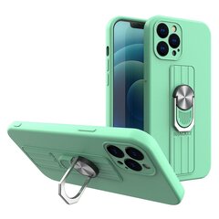 Ring Case silicone case with finger grip and stand for Samsung Galaxy S21 5G mint (Mint) hind ja info | Telefonide kaitsekaaned ja -ümbrised | hansapost.ee