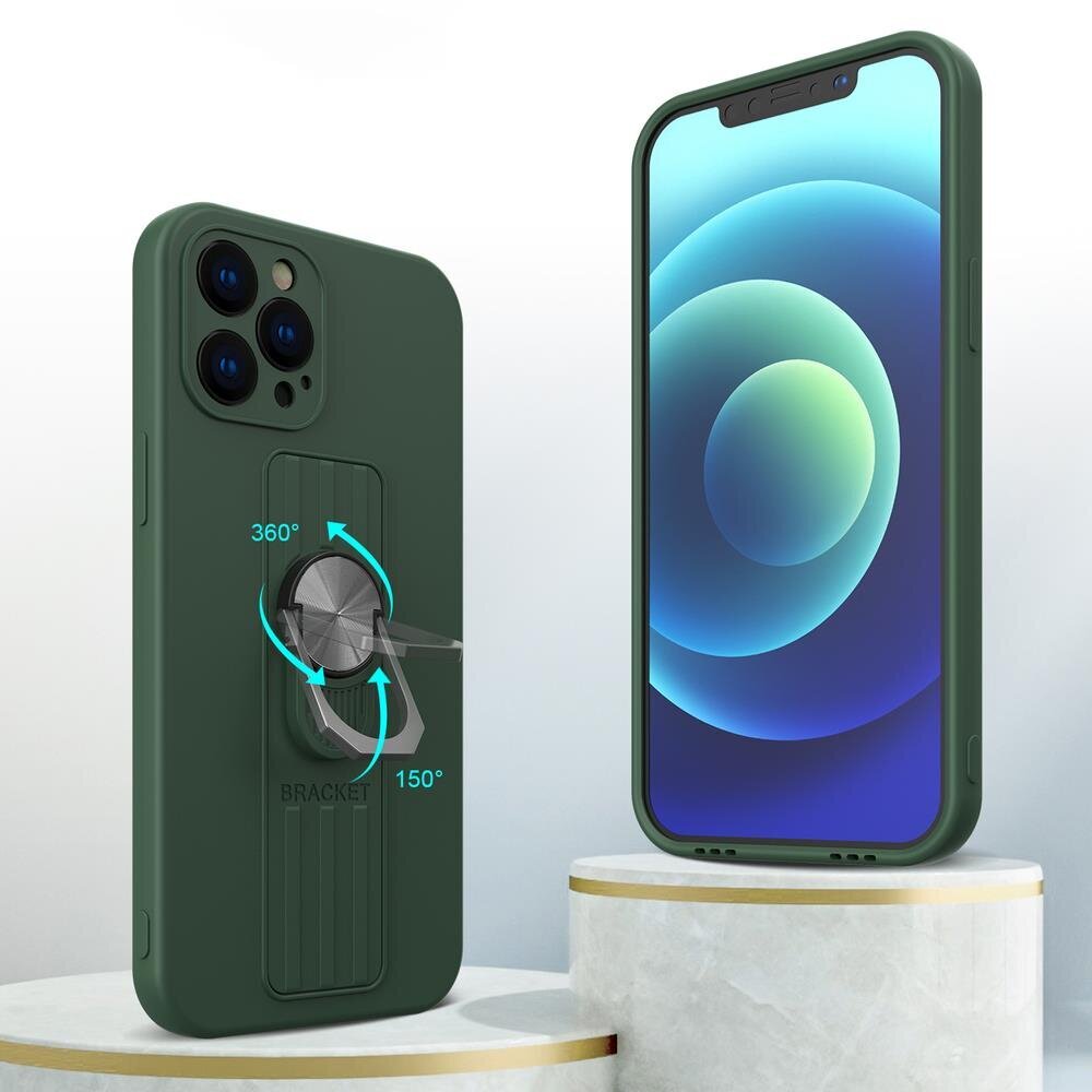 Ring Case silicone case with finger grip and stand for Xiaomi Redmi 9 mint (Mint) цена и информация | Telefonide kaitsekaaned ja -ümbrised | hansapost.ee