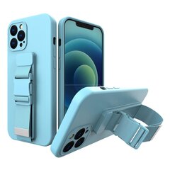 Rope case gel TPU airbag case cover with lanyard for iPhone SE 2022 / SE 2020 / iPhone 8 / iPhone 7 blue (Light blue || Niebieski) hind ja info | Telefonide kaitsekaaned ja -ümbrised | hansapost.ee