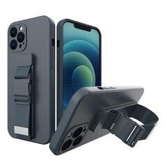 Rope case gel TPU airbag case cover with lanyard for iPhone XS / iPhone X navy blue (Navy Blue) hind ja info | Telefonide kaitsekaaned ja -ümbrised | hansapost.ee