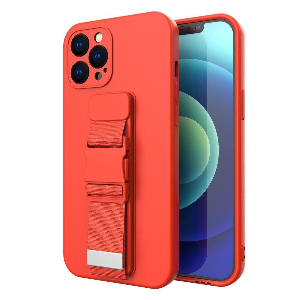 Rope case gel TPU airbag case cover with lanyard for iPhone 12 mini red (Red) hind ja info | Telefonide kaitsekaaned ja -ümbrised | hansapost.ee