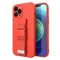 Rope case gel TPU airbag case cover with lanyard for iPhone 12 mini red (Red) цена и информация | Telefonide kaitsekaaned ja -ümbrised | hansapost.ee