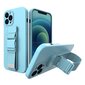 Rope case gel TPU airbag case cover with lanyard for iPhone 12 mini blue (Light blue || Niebieski) цена и информация | Telefonide kaitsekaaned ja -ümbrised | hansapost.ee