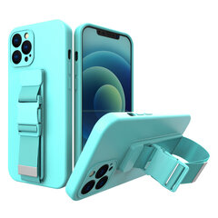 Rope case gel TPU airbag case cover with lanyard for iPhone 12 mini light blue (Light blue || Niebieski) hind ja info | Hurtel Mobiiltelefonid ja lisatarvikud | hansapost.ee