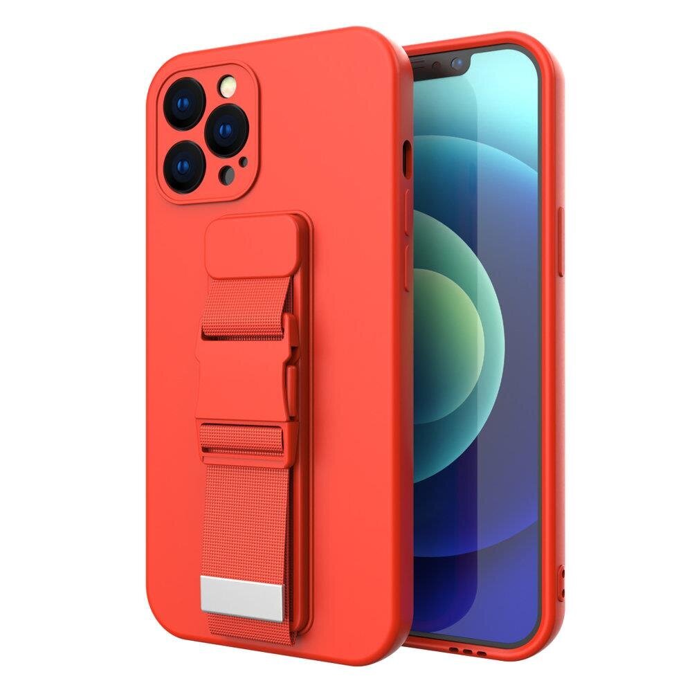 Rope case gel TPU airbag case cover with lanyard for iPhone 13 red (Red) цена и информация | Telefonide kaitsekaaned ja -ümbrised | hansapost.ee