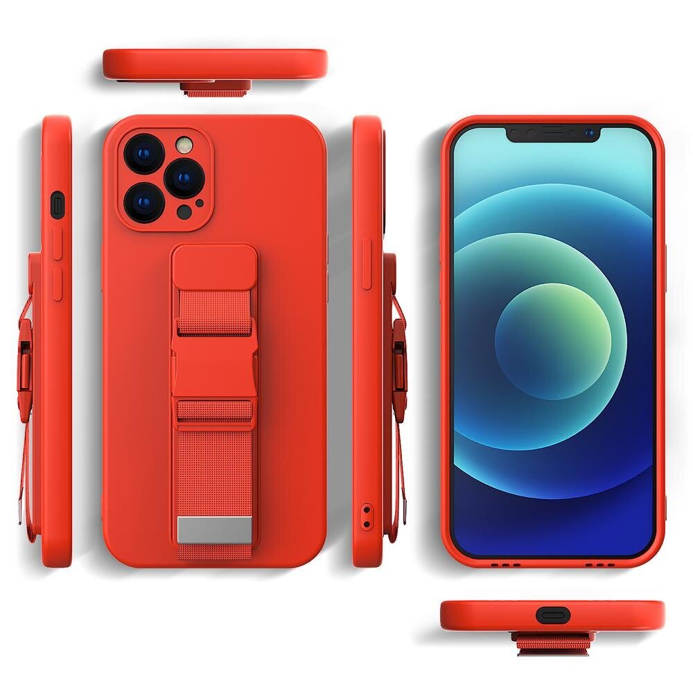 Rope case gel TPU airbag case cover with lanyard for Samsung Galaxy A32 4G red (Red) цена и информация | Telefonide kaitsekaaned ja -ümbrised | hansapost.ee