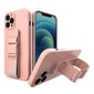 Rope case gel TPU airbag case cover with lanyard for Samsung Galaxy A32 4G pink (Pink) цена и информация | Telefonide kaitsekaaned ja -ümbrised | hansapost.ee