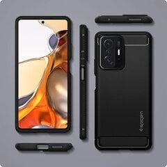 SPIGEN RUGGED ARMOR XIAOMI 11T 5G / 11T PRO 5G MATTE BLACK hind ja info | Telefonide kaitsekaaned ja -ümbrised | hansapost.ee