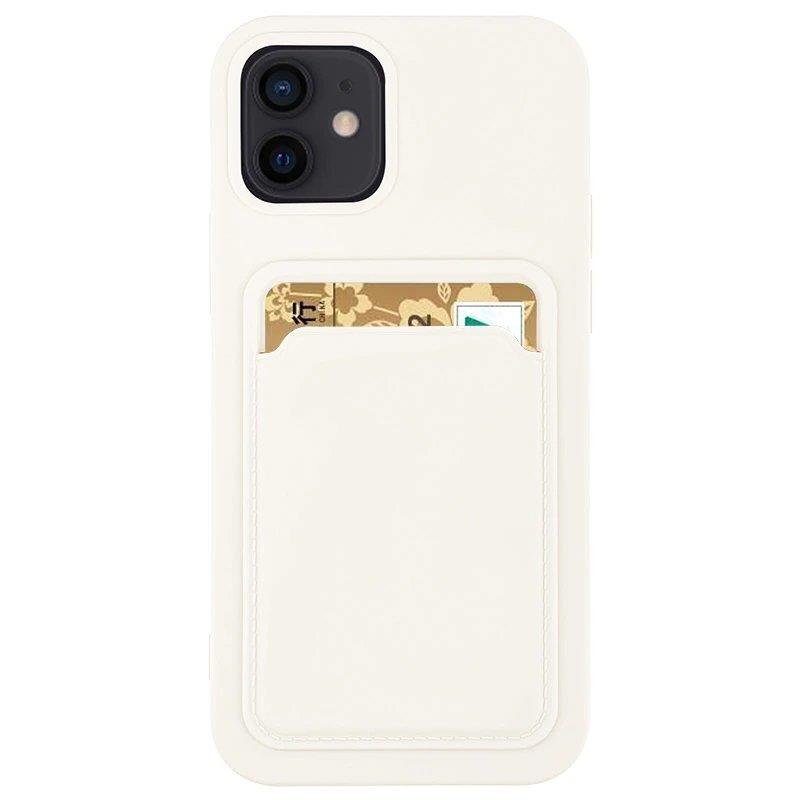 Card Case silicone wallet case with card holder documents for iPhone 11 Pro white (White) цена и информация | Telefonide kaitsekaaned ja -ümbrised | hansapost.ee