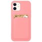 Card Case silicone wallet case with card holder documents for iPhone 11 Pro pink (Pink) цена и информация | Telefonide kaitsekaaned ja -ümbrised | hansapost.ee