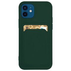 Card Case silicone wallet case with card holder documents for iPhone 11 Pro dark green (Dark green) hind ja info | Telefonide kaitsekaaned ja -ümbrised | hansapost.ee